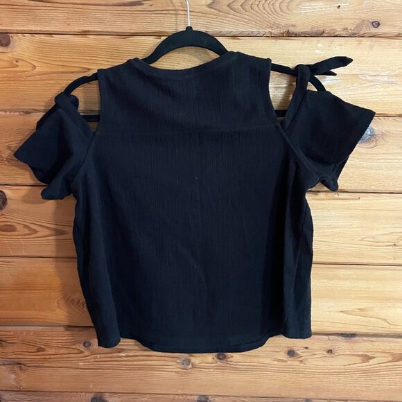 Madewell Skylark Black Cold-Shoulder Top Size Small - Picture 3 of 7